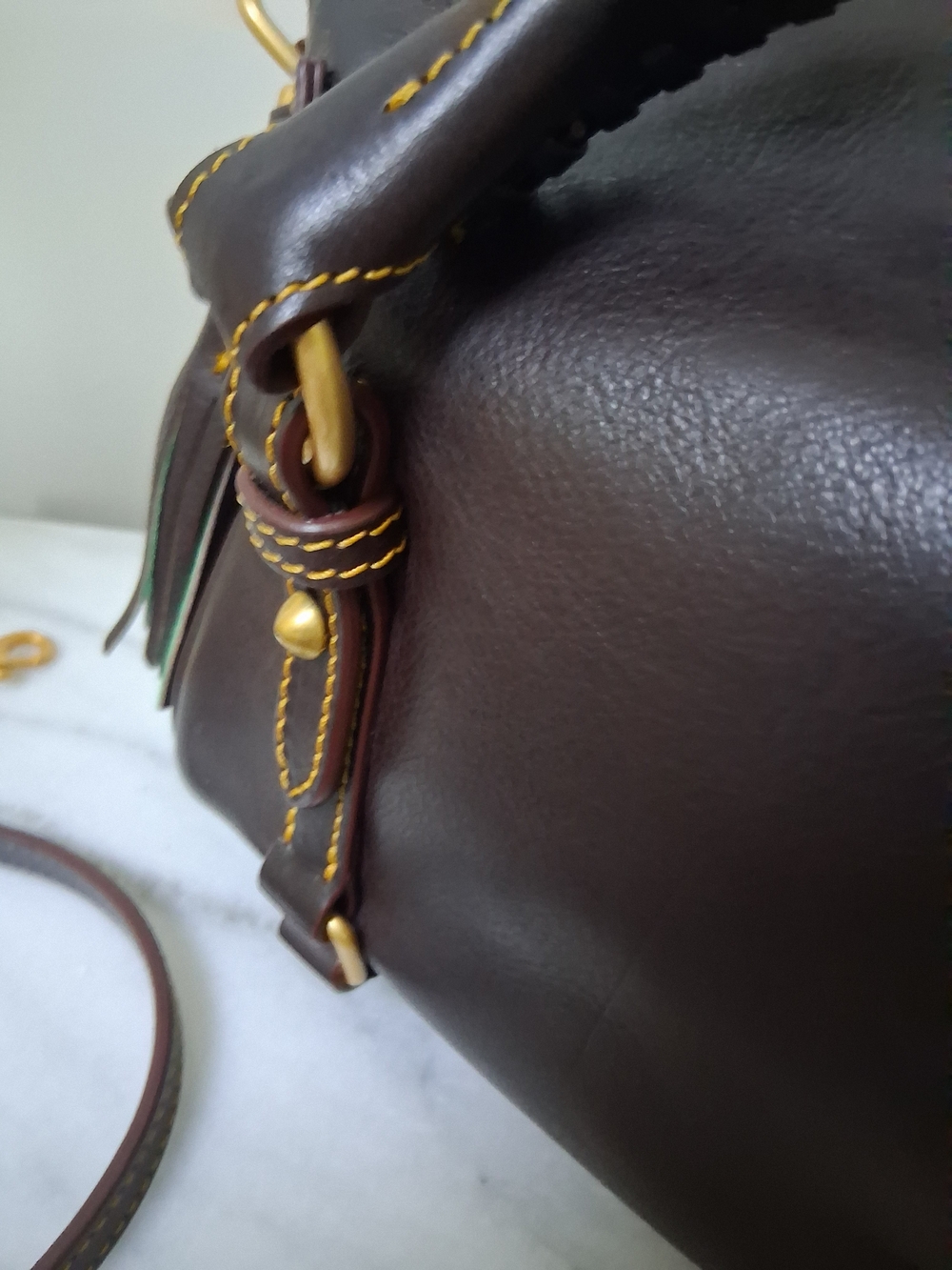 Dooney & Bourke Florentine Micro Satchel Brown Tmoro - Picture 9 of 12